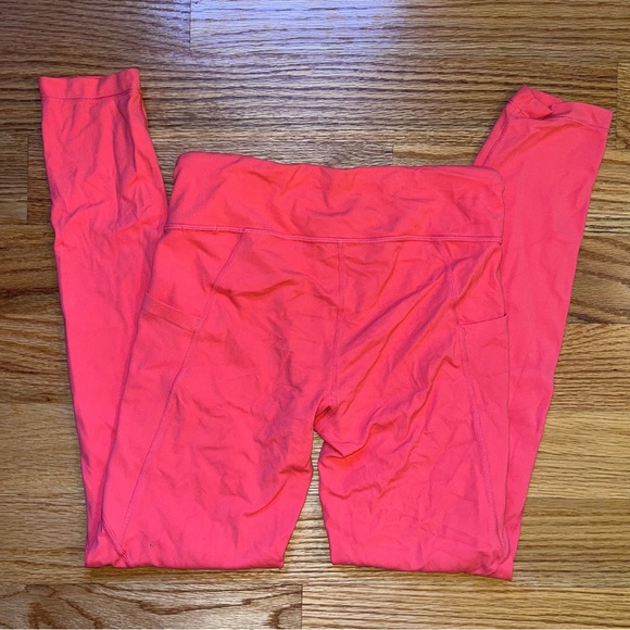 Athleta girl stash your treasures leggings fiery coral color size XL / 14 - Picture 9 of 9